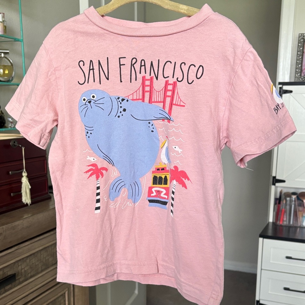 Pink San Francisco Seal Kids Tee in size small toddler